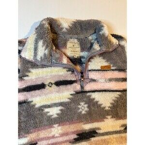Simply Southern XL  Sherpa Fleece Pullover Mock Neck Jacket Soft 1/4 Zip Womens